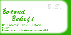 botond bekefi business card
