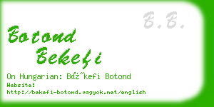 botond bekefi business card